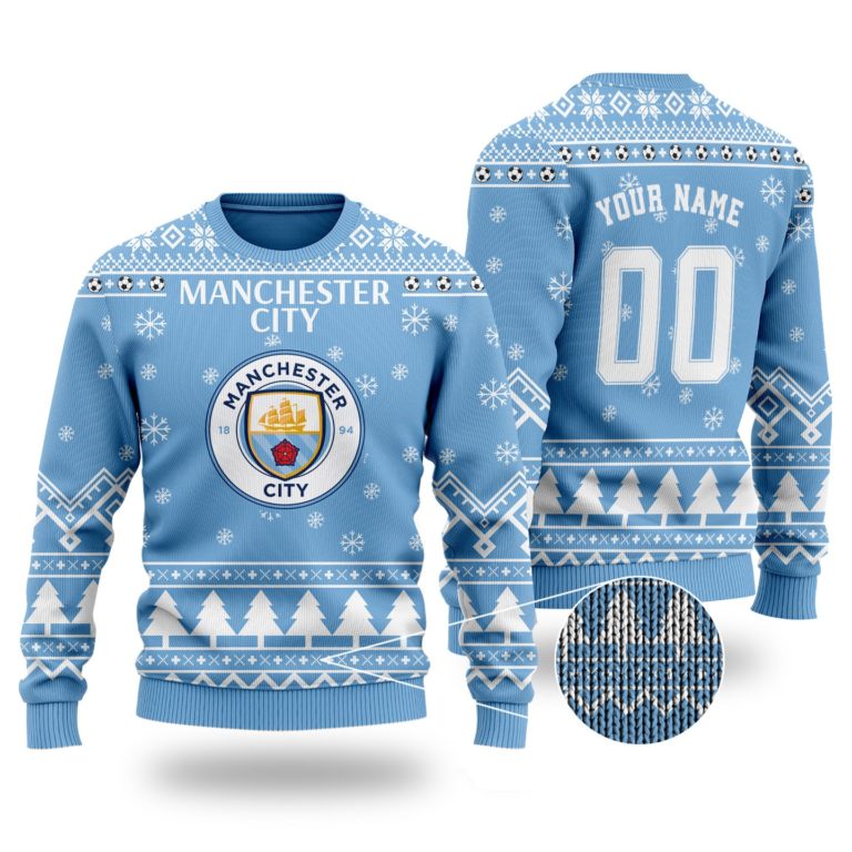 Manchester City Custom 3D Printed Ugly Christmas Sweater