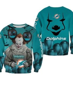 Miami Dolphins Pennywise The Dancing Clown It Halloween 3d Printed Sweater