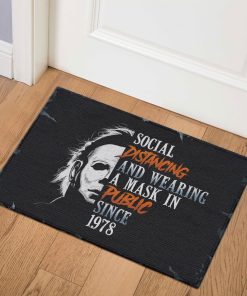Michael Myers Social Distancing And Wearing A Mask In Public Since 1978 Halloween Doormat Michael Myers Social Distancing And Wearing A Mask In Public Since 1978 Halloween Doormat