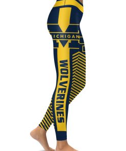Michigan Wolverines Football Womens High Waisted Tights & Leggings