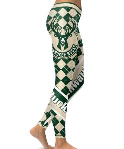 Milwaukee Bucks Basketball AOP Womens High Waisted Tights & Leggings