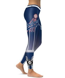 MLB Los Angeles Dodgers Baseball Womens High Waisted Tights & Leggings
