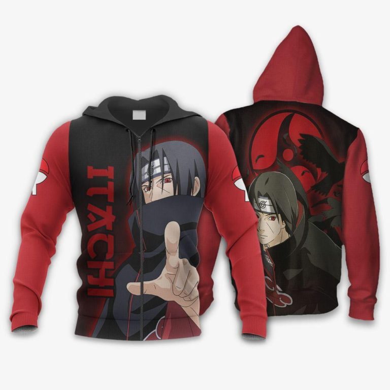 Naruto Anime Uchiha Itachi Sharingan Eyes All Over Print Hoodie
