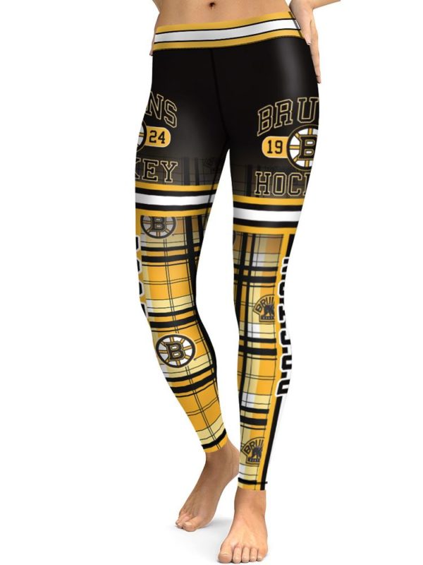 NHL Boston Bruins Hockey AOP High Waist Leggings