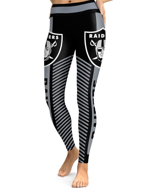 Oakland Raiders Football Team Womens High Waisted Tights & Leggings
