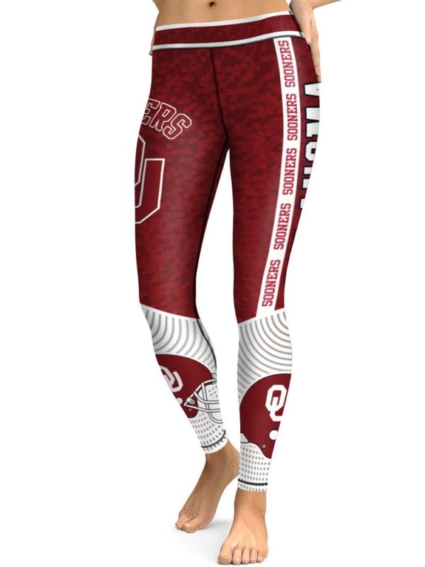 Oklahoma Sooners AOP Womens High Waisted Tights & Leggings