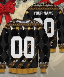 Personalized Team MSBY Black Jackals Christmas Unisex Wool Sweater