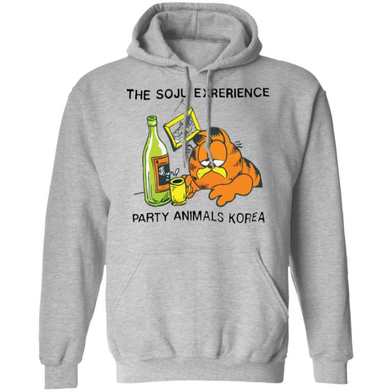 The soju exrerience party animals Korea Garfield shirt
