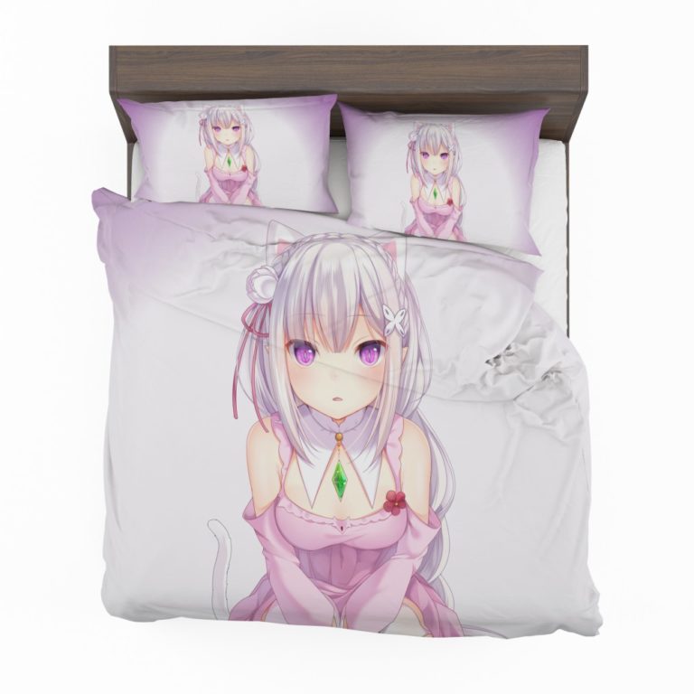 Rezero Emilia Anime Girl Japanese Bedding Set