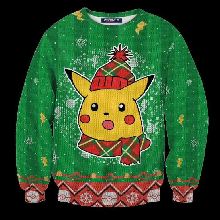Shocked Pikachu Unisex Wool Sweater