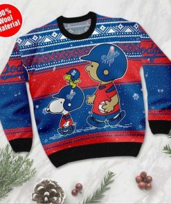 Snoopy And Charlie Brown Los Angeles Dodgers Ugly Christmas Sweater