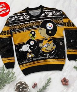 Snoopy And Charlie Brown Pittsburgh Steelers Christmas Sweater