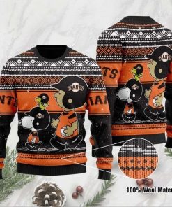 Snoopy And Charlie Brown San Francisco Giants Ugly Christmas Sweater