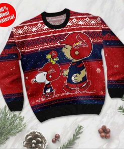 Snoopy And Charlie Brown St Louis Cardinals Ugly Christmas Sweater Snoopy And Charlie Brown St Louis Cardinals Ugly Christmas Sweater