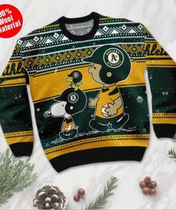 Snoopy And Charlie Oakland Athletics Ugly Christmas Sweater