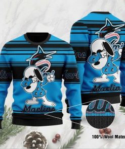 Snoopy Miami Marlins Ugly Christmas Sweater