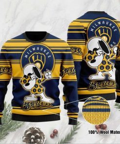 Snoopy Milwaukee Brewers Ugly Christmas Sweater