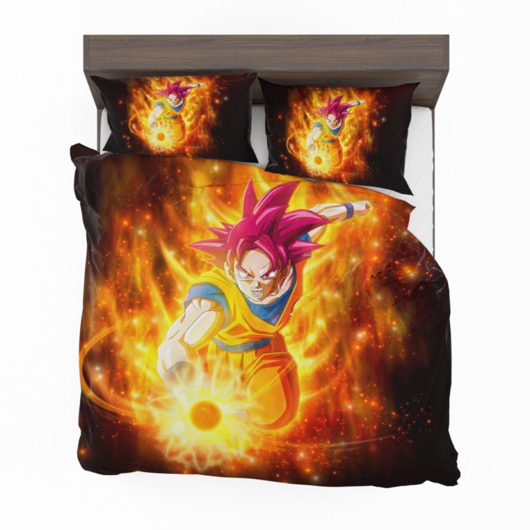 Songoku Super Sayan God Bedding Set
