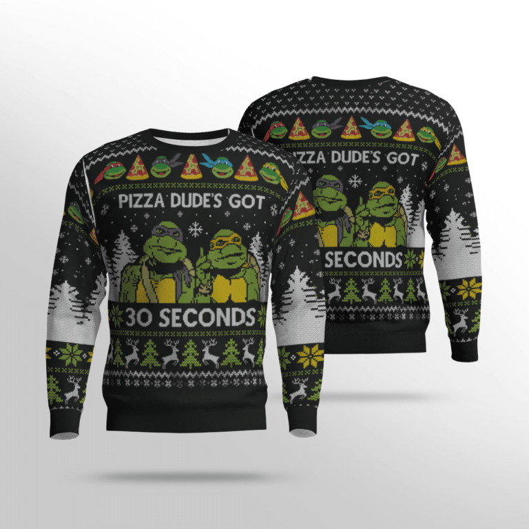 Teenage Mutant Ninja Turtles Pizza Dude’s Got 30 Seconds Ugly Sweater