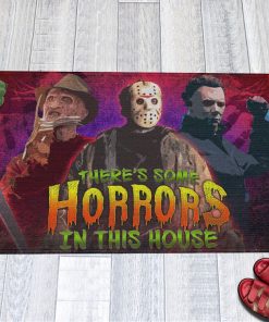 There Is Some Horrors in This House Halloween Horror Characters  Doormat There Is Some Horrors in This House Halloween Horror Characters  Doormat