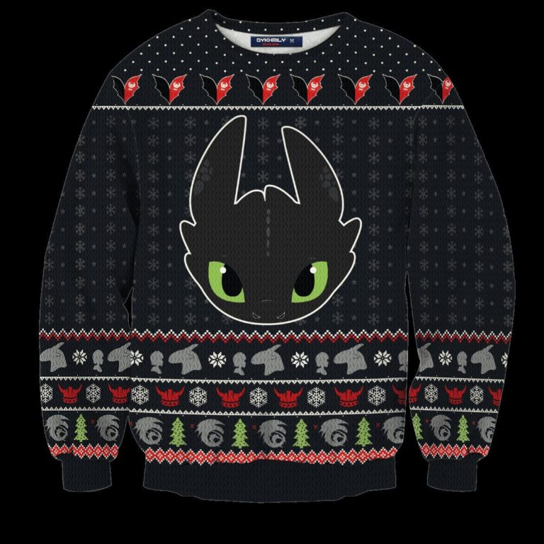 Toothless Christmas Unisex Wool Sweater