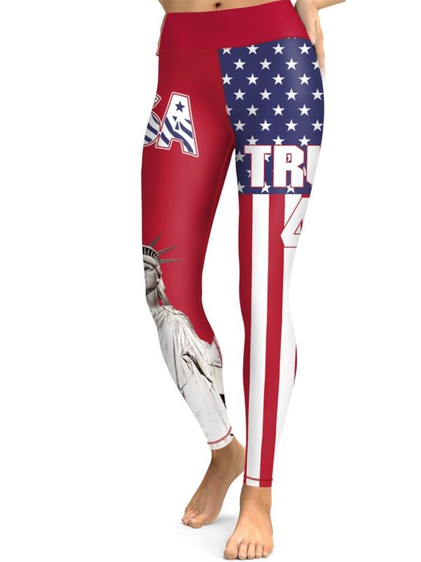 Trump 45th America President Womens High Waisted Tights & Leggings