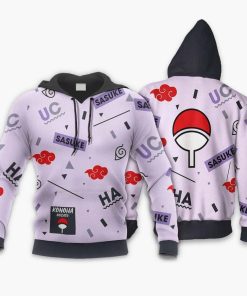 Uchiha Sasuke Symbols Anime Merch Stores All Over Print Hoodie