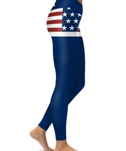 USA Words Flag Stars Stripe AOP High Waist Tights
