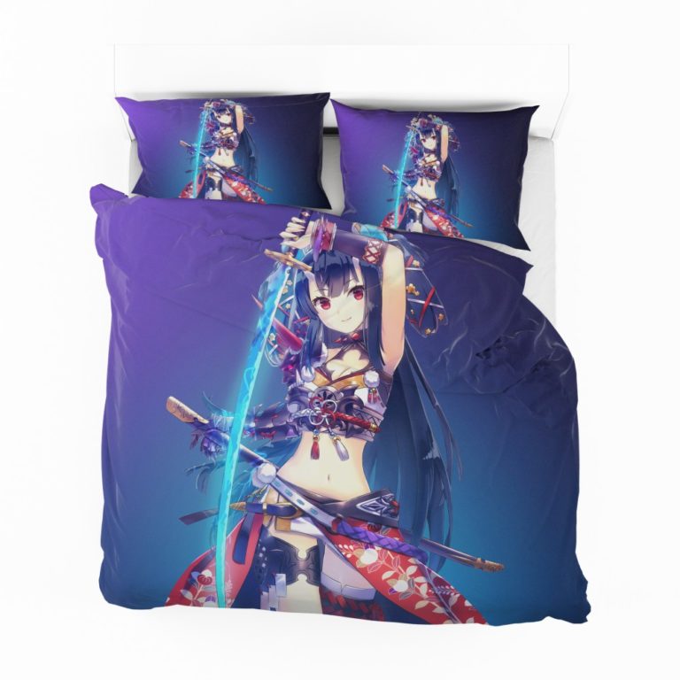 Warrior Girl Katana Anime Bedding Set