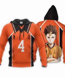 Yu Nishinoya Karasuno s Haikyuu Anime Costume All Over Print Hoodie