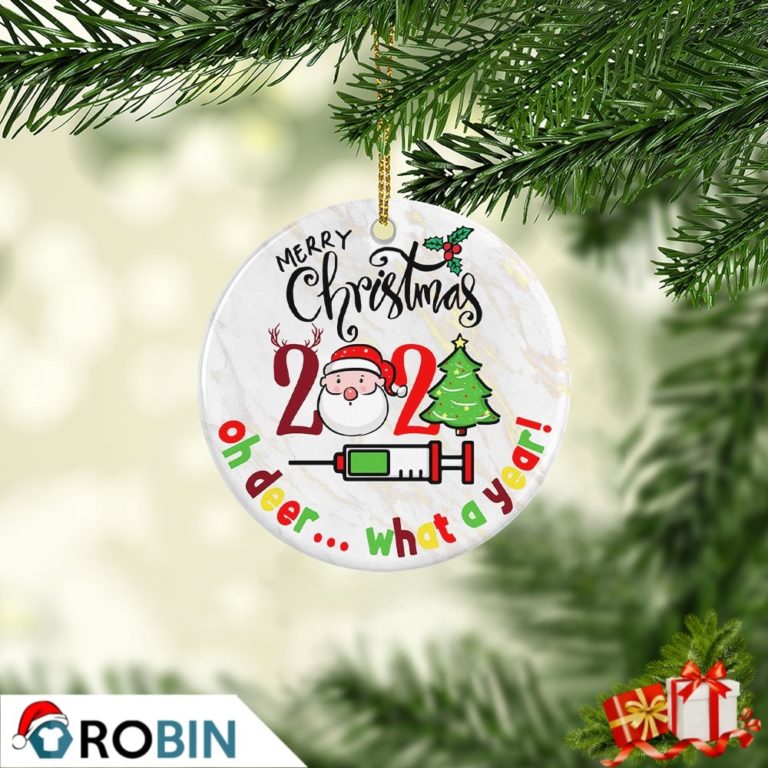 2021 Oh Deer What A Year Merry Christmas Tree Ornament