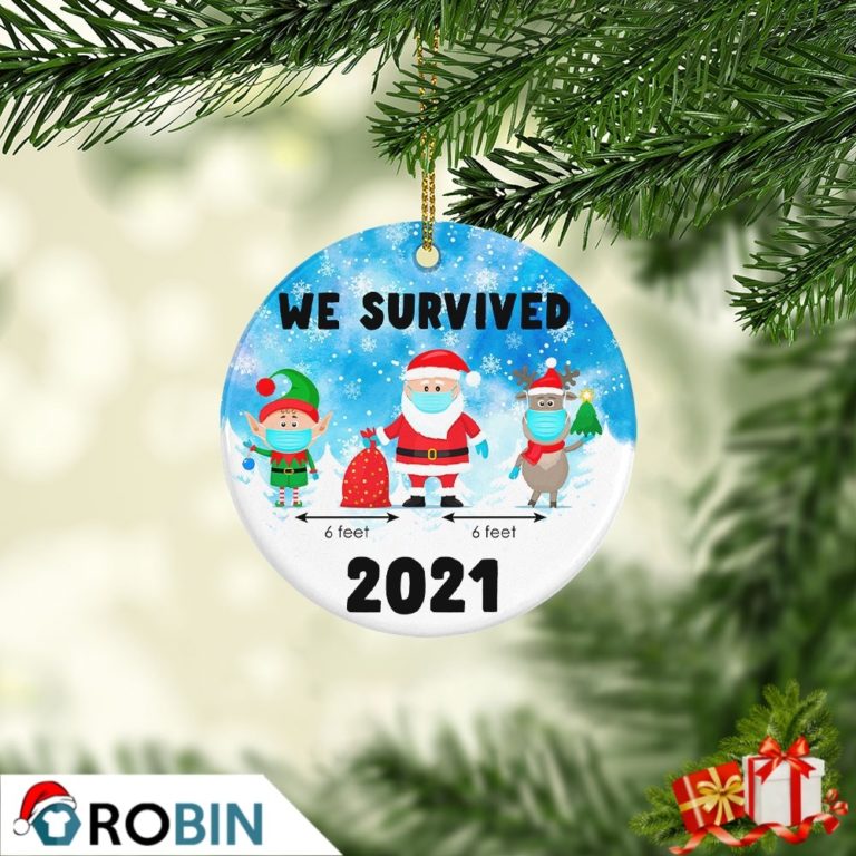 2021 We Survived Pandemic Lockdown Covid Christmas Ornament
