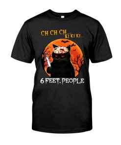 Black Cat Halloween Ch Ch Ch Ki Ki Ki 6 Freet People T Shirt