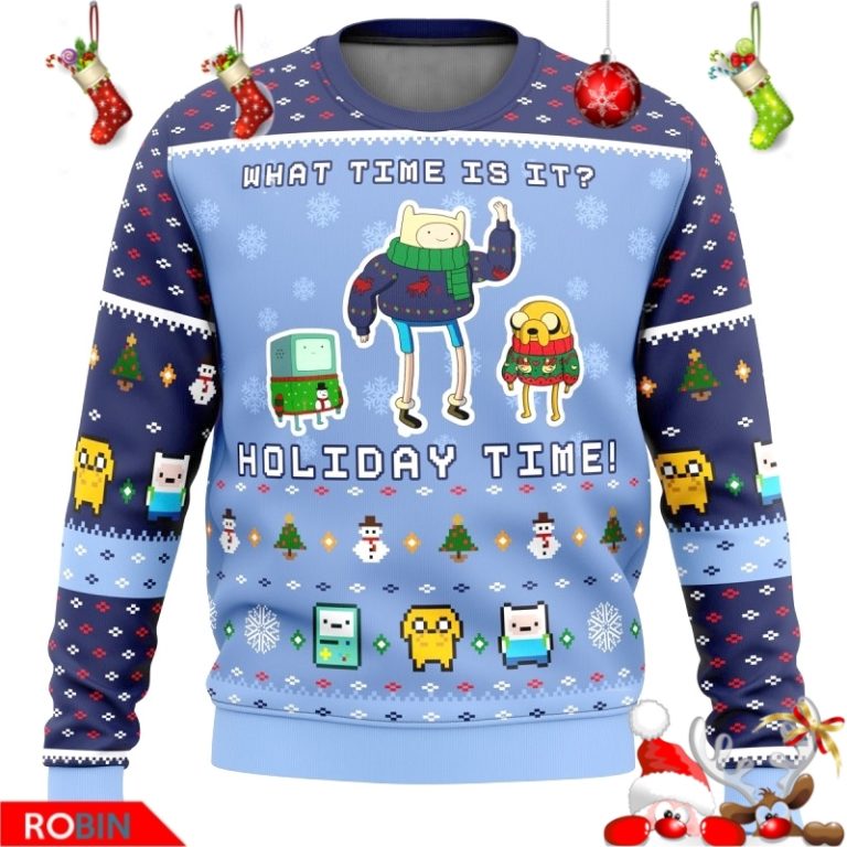 Adventure Time Christmas Time What Time Is It Holiday Time Ugly Christmas Sweater