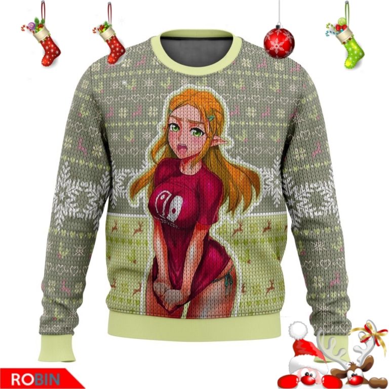 Ahegao The Legend of Zelda Princess Zelda Inazuma Ugly Christmas Sweater