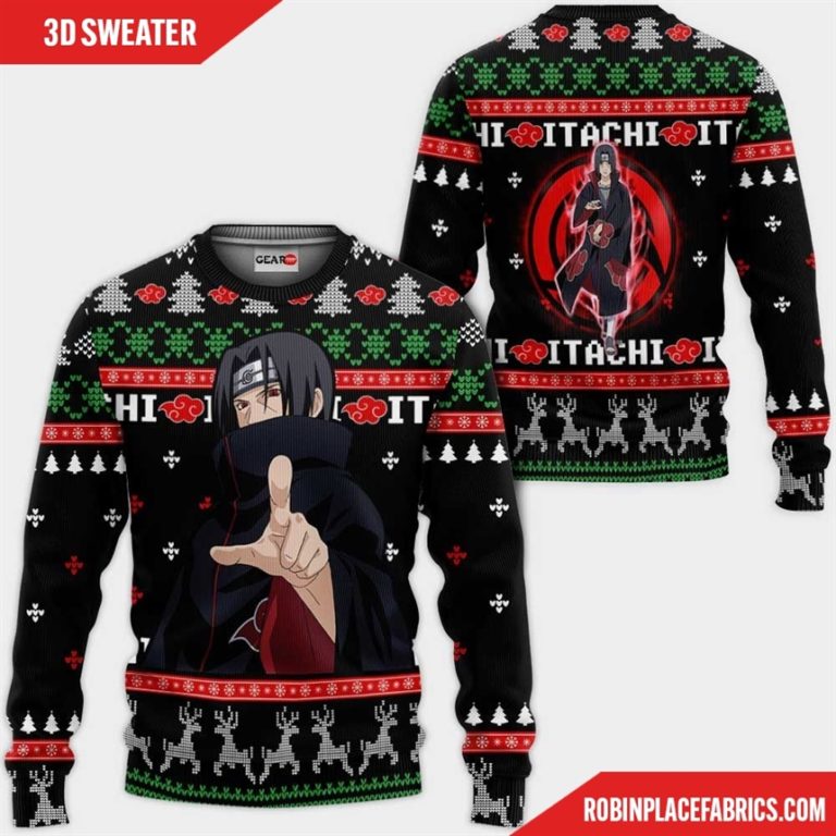 Akatsuki Itachi Ugly Christmas Sweater Custom Naruto Anime Xmas Gifts