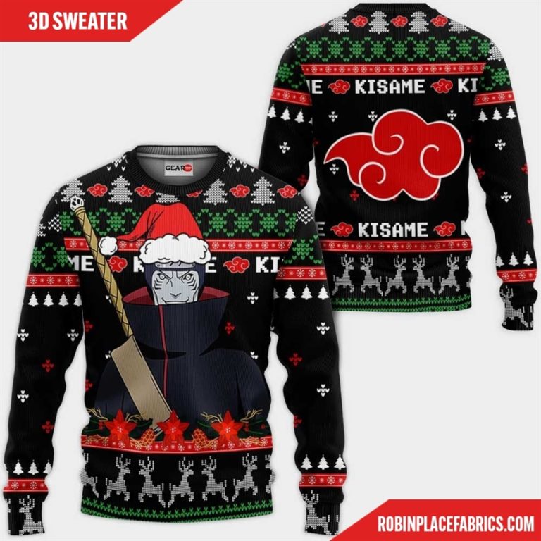 Akatsuki Kisame Ugly Christmas Sweater Custom Naruto Anime Xmas Gifts