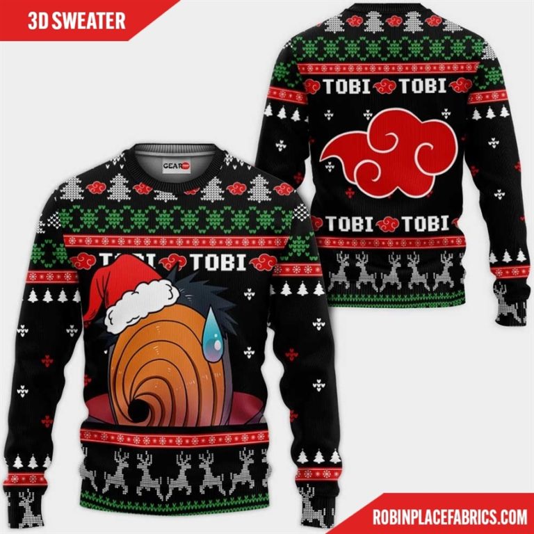 Akatsuki Tobi Ugly Christmas Sweater Custom Naruto Anime Xmas Gifts