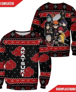 Akatsuki Ugly Christmas Sweater Naruto Anime Xmas Gift Custom Clothes