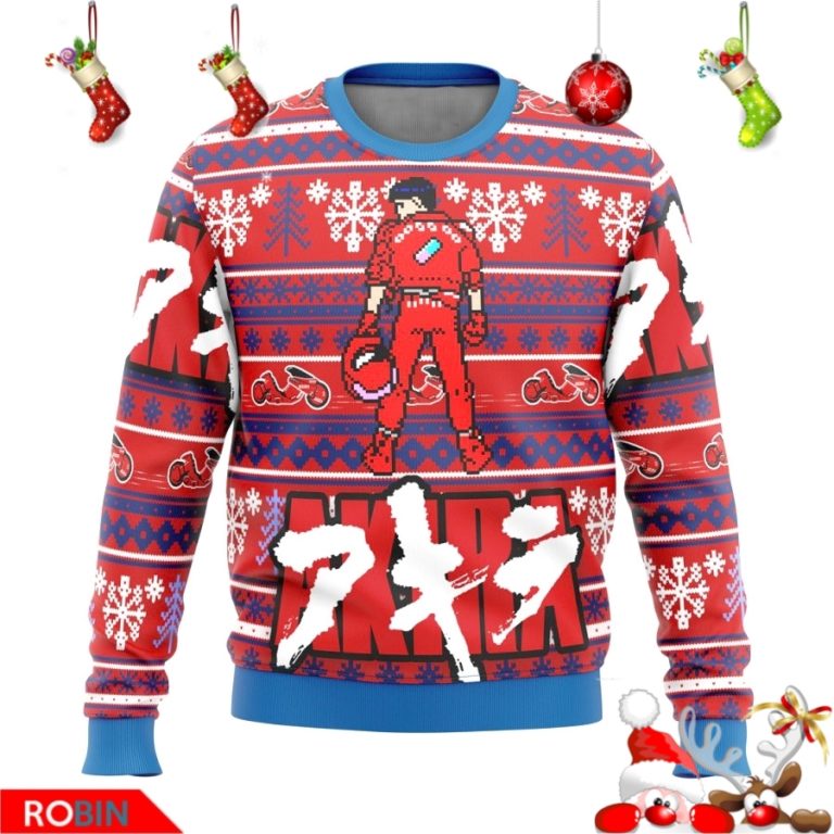 Akira Kaneda Bike Happy Pill Ugly Christmas Sweater