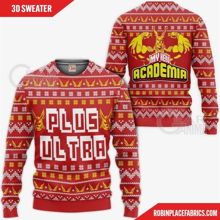All Might Plus Ultra Ugly Christmas Sweater My Hero Academia Anime Xmas Gift