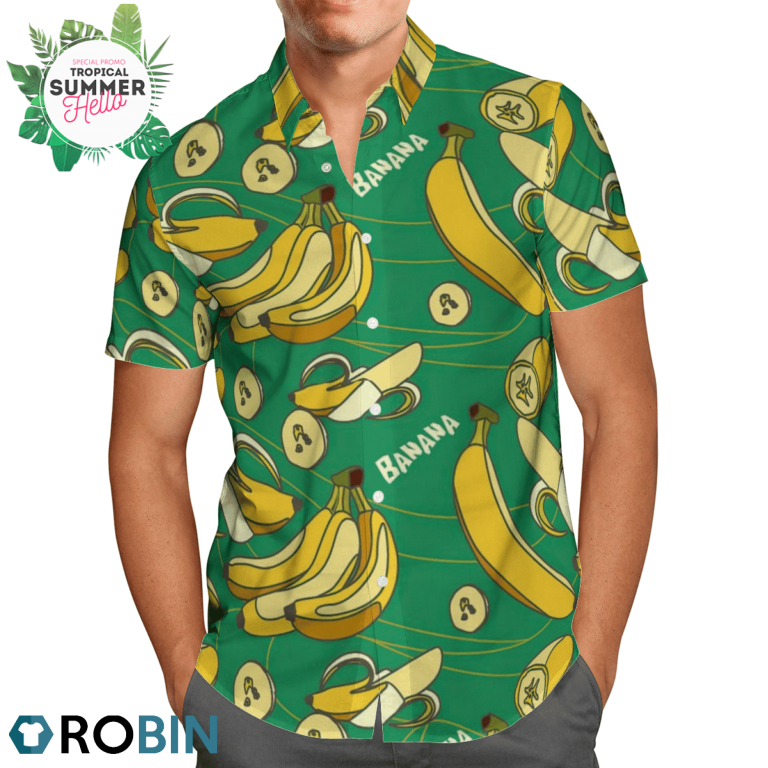 Amazing Bananas Hawaiian Shirts, Casual Button Down Short Sleeve Shirt