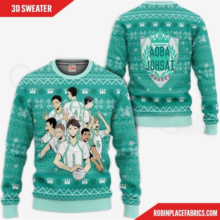Aoba Johsai Ugly Christmas Sweater Haikyuu Anime Xmas Shirt