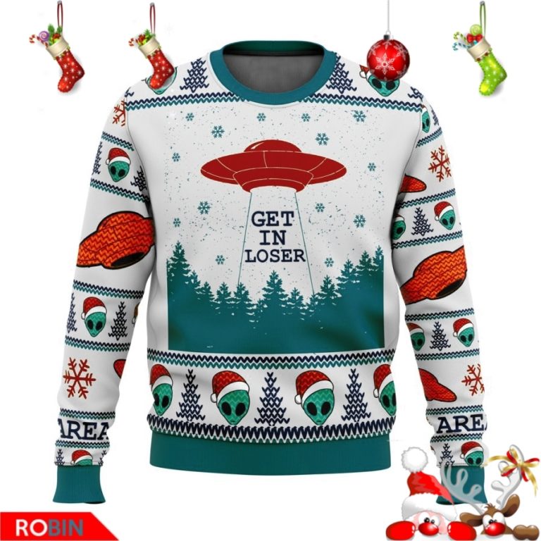 Area 51 Aliens Get in Loser Ugly Christmas Sweater