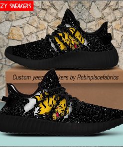 Arkansas Pine Bluff Golden Lions Yeezy Boost Black Sneakers