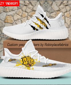 Arkansas Pine Bluff Golden Lions Yeezy Boost White Sneakers
