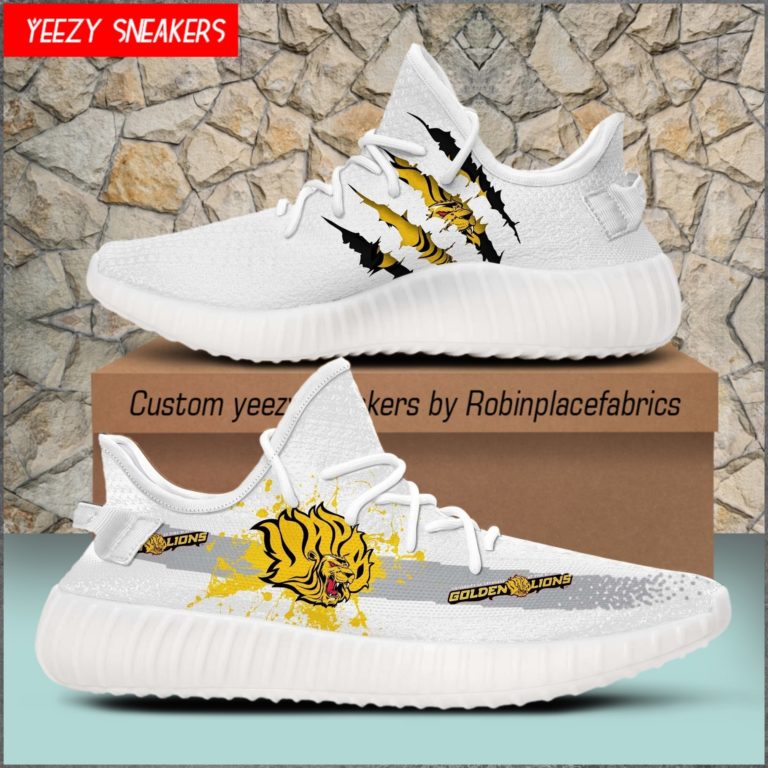 Arkansas Pine Bluff Golden Lions Yeezy Boost White Sneakers