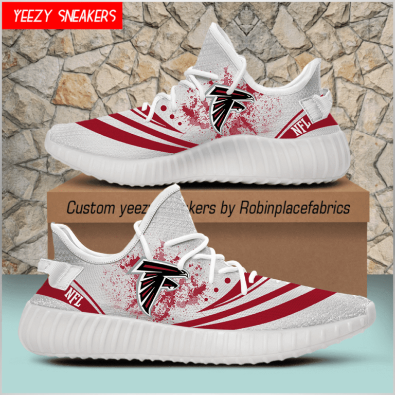 Atlanta Falcons Yeezy Boost White Sneakers