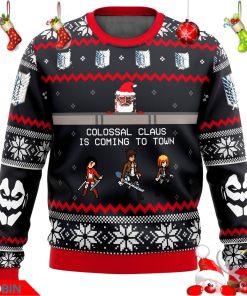Attack on Titan Colossal Claus Is Coming To Town Ugly Christmas Sweater Attack on Titan Colossal Claus Is Coming To Town Ugly Christmas Sweater