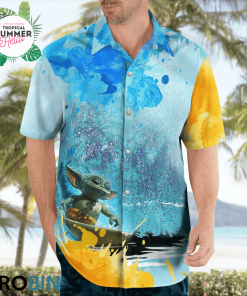 Baby Yoda Surfing Star Wars Hawaiian Shirts